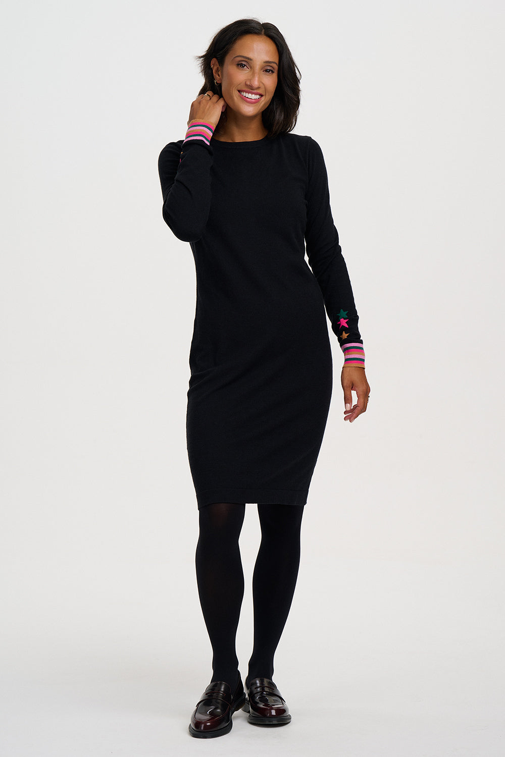 malia knit dress Black Stars Knitted Short backless low back