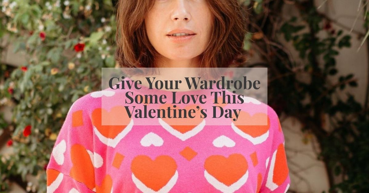 a woman with hearts on her jumper 