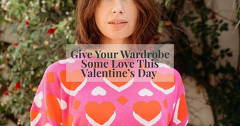 a woman with hearts on her jumper 