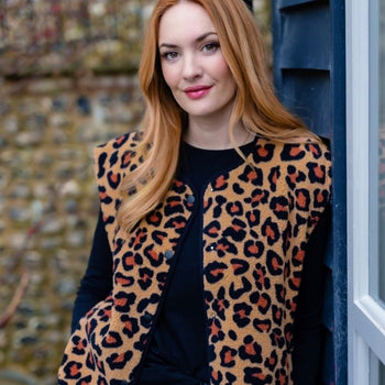 a woman wearing a fleece gilet 