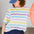 Kinsley Relaxed T-Shirt - Off White/Multi, Punchy Pastel Stripe