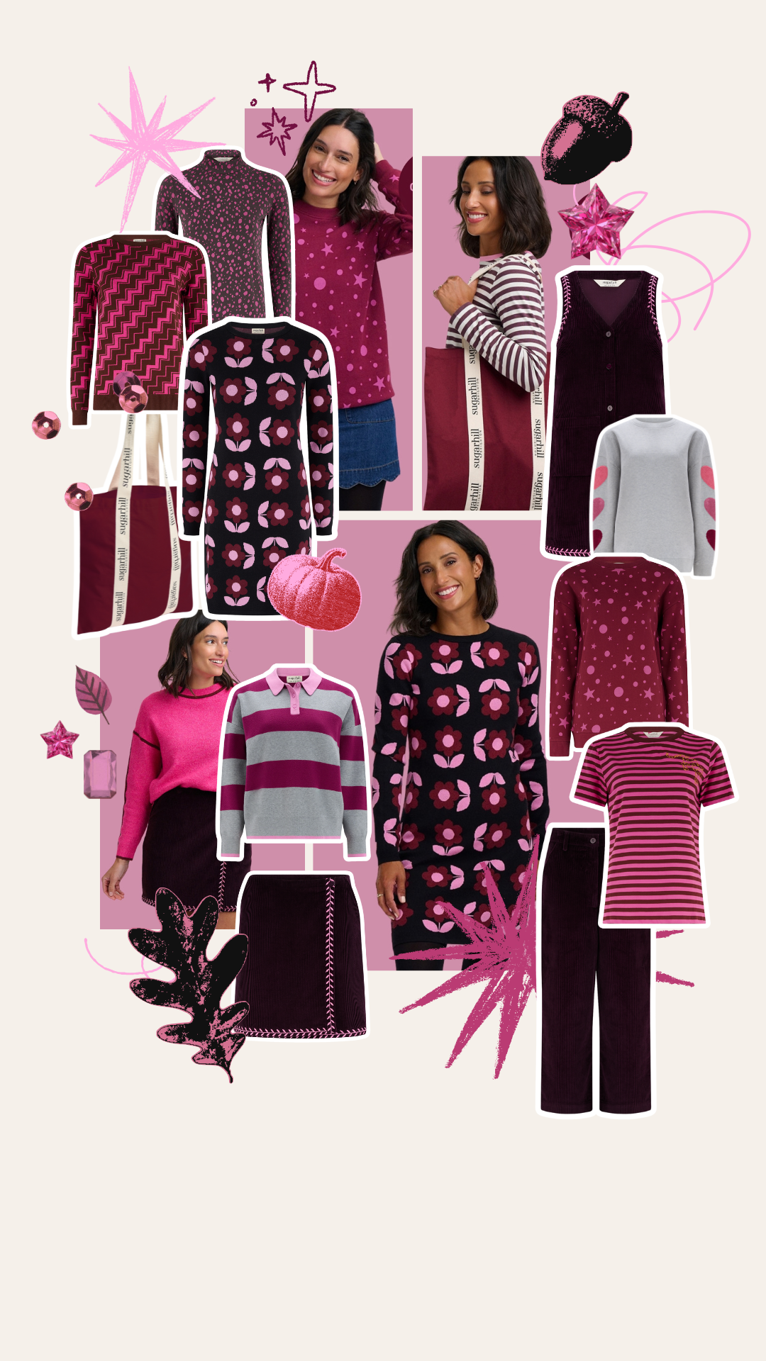 Burgundy & Pink