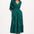 Magdalene Shirred Midi Dress - Green, Rainbow Dappled Spot