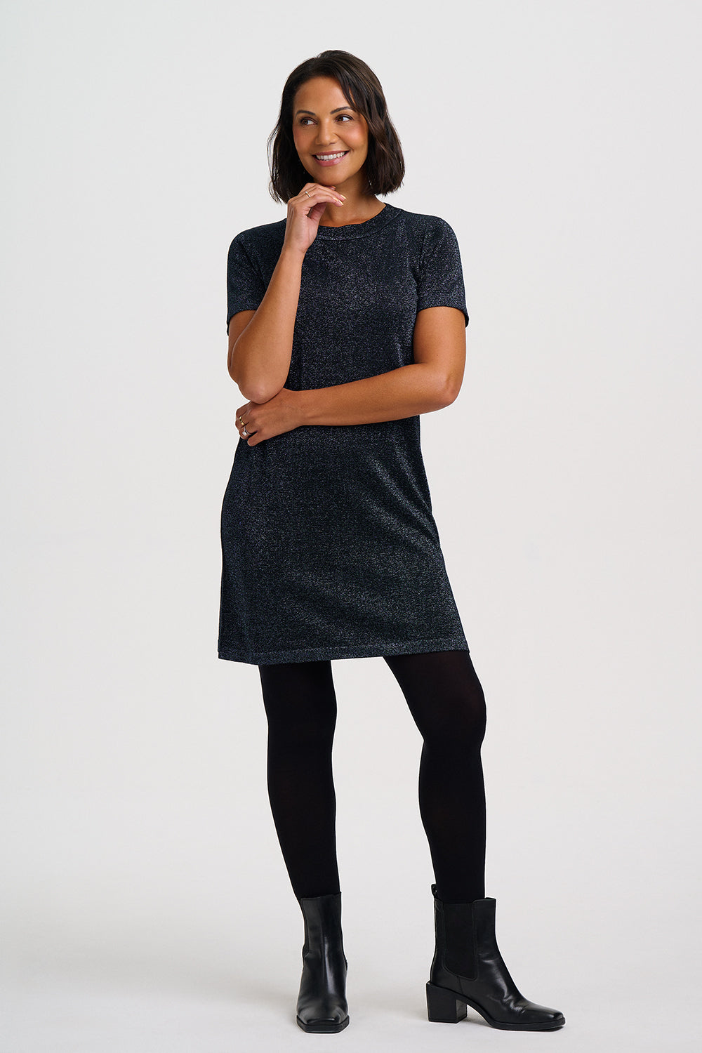 Sugarhill_Brighton_Talara_Knitted_T-Shirt_Dress_Teal_Sparkle_5