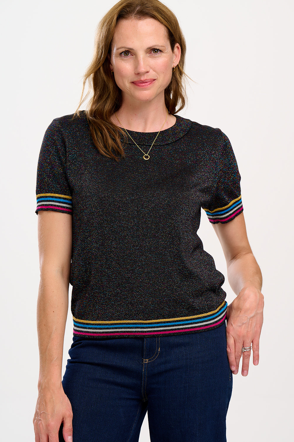 Anoki Notts Anoki Knit Top - Black, Rainbow Sparkle – Sugarhill Brighton
