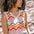 Rosy V-Neck Knit Vest - Cream, Rainbow Chevron Stripes