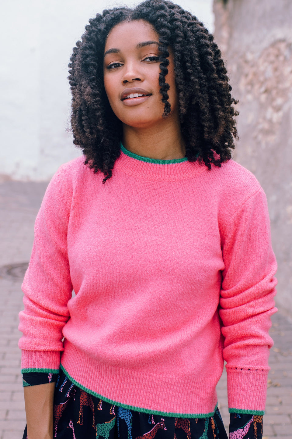 Sugarhill Helena Pink Tipping Orange Jumper