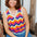 Rosy Knit Vest - Multi, Sunset Chevron