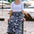 Krista Skirt - Monochrome, Folk Floral