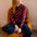 Rowena Jumper - Berry Diagonal Stripe