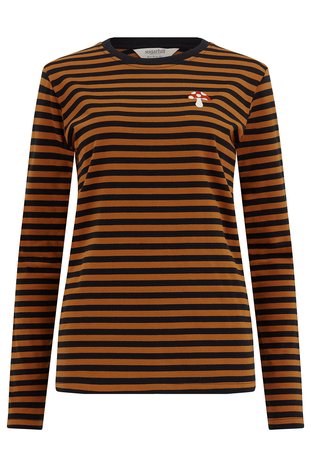 Sugarhill Brighton - Striped long-sleeve shirt with a small logo on a white background