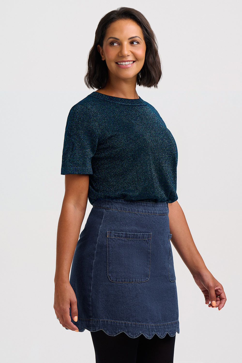 Ada Sparkly Knitted Top - Teal