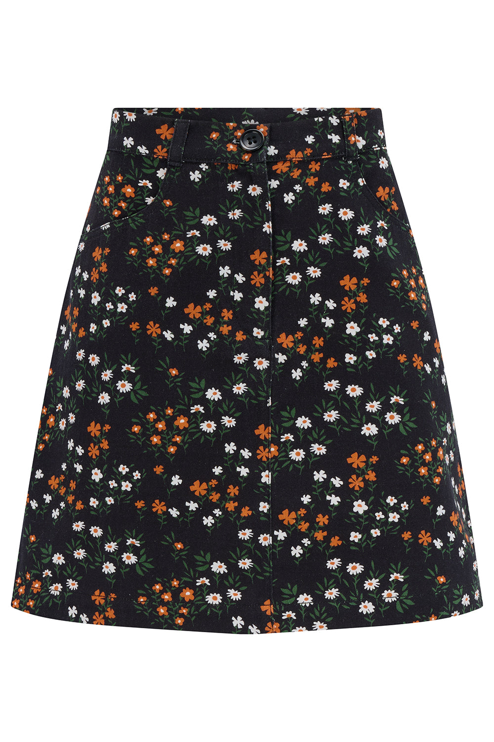 Floral patterned skirt on a white background