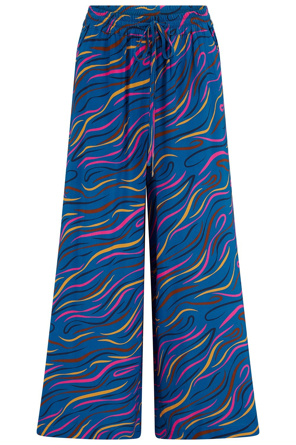 Colorful patterned pants on a white background