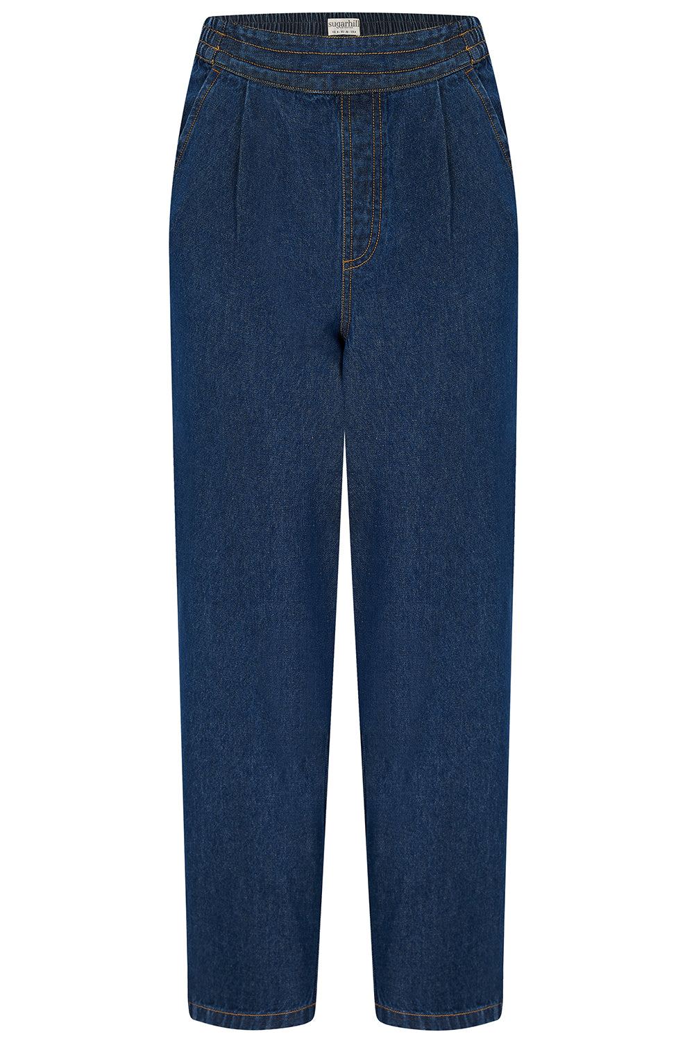 The Calista Trousers in deep blue denim 