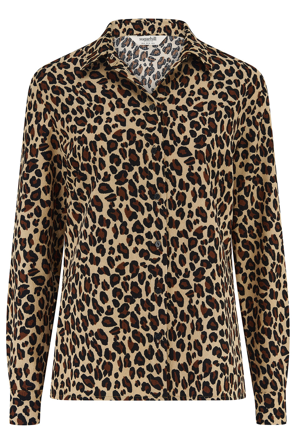 Leopard print shirt on a white background
