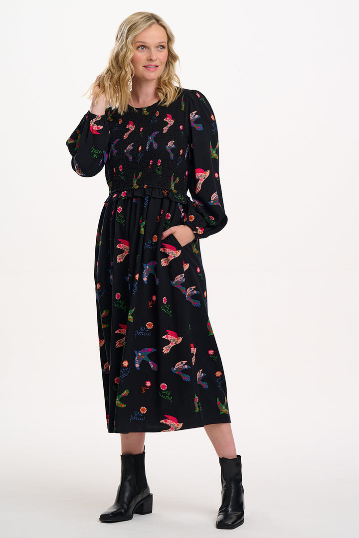 QUILL MIDI SHIRRED DRESS - SUGARHILL BRIGHTON - SS25