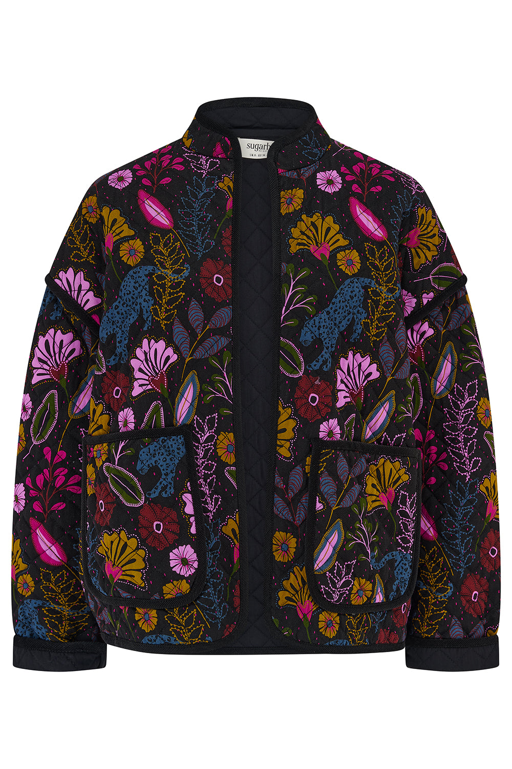 Floral patterned jacket on a white background