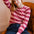 Griselda Jersey Top - Red Pink Stripe