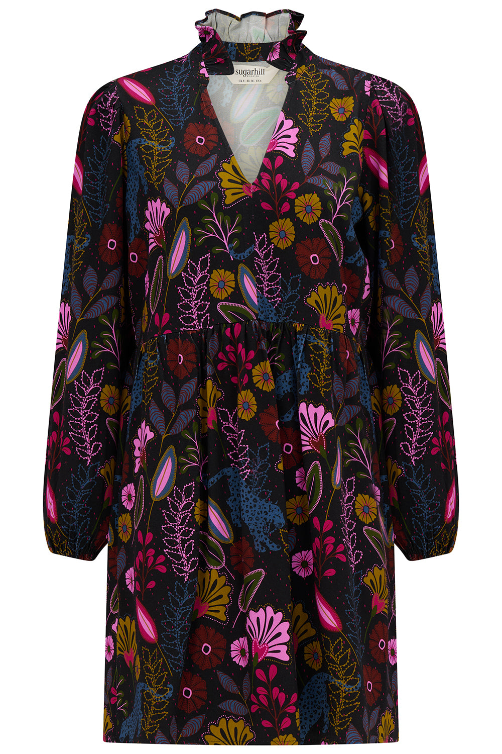 Floral patterned coat on a white background
