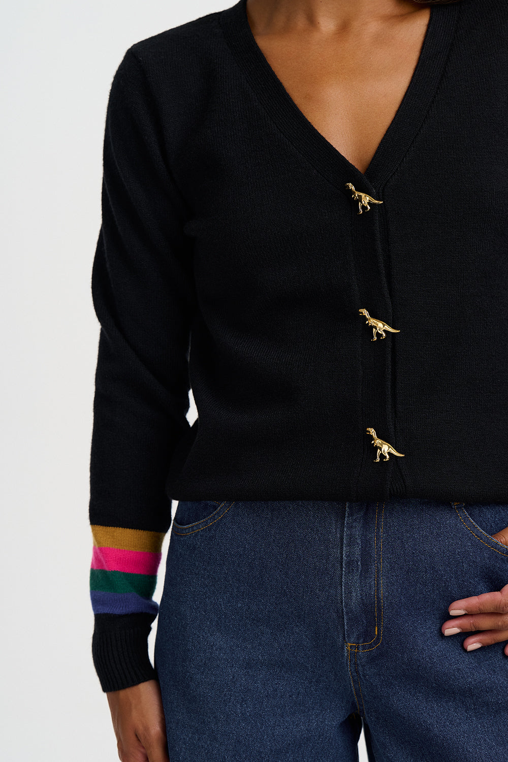 Jennifer Cardigan - Black Dinosaur