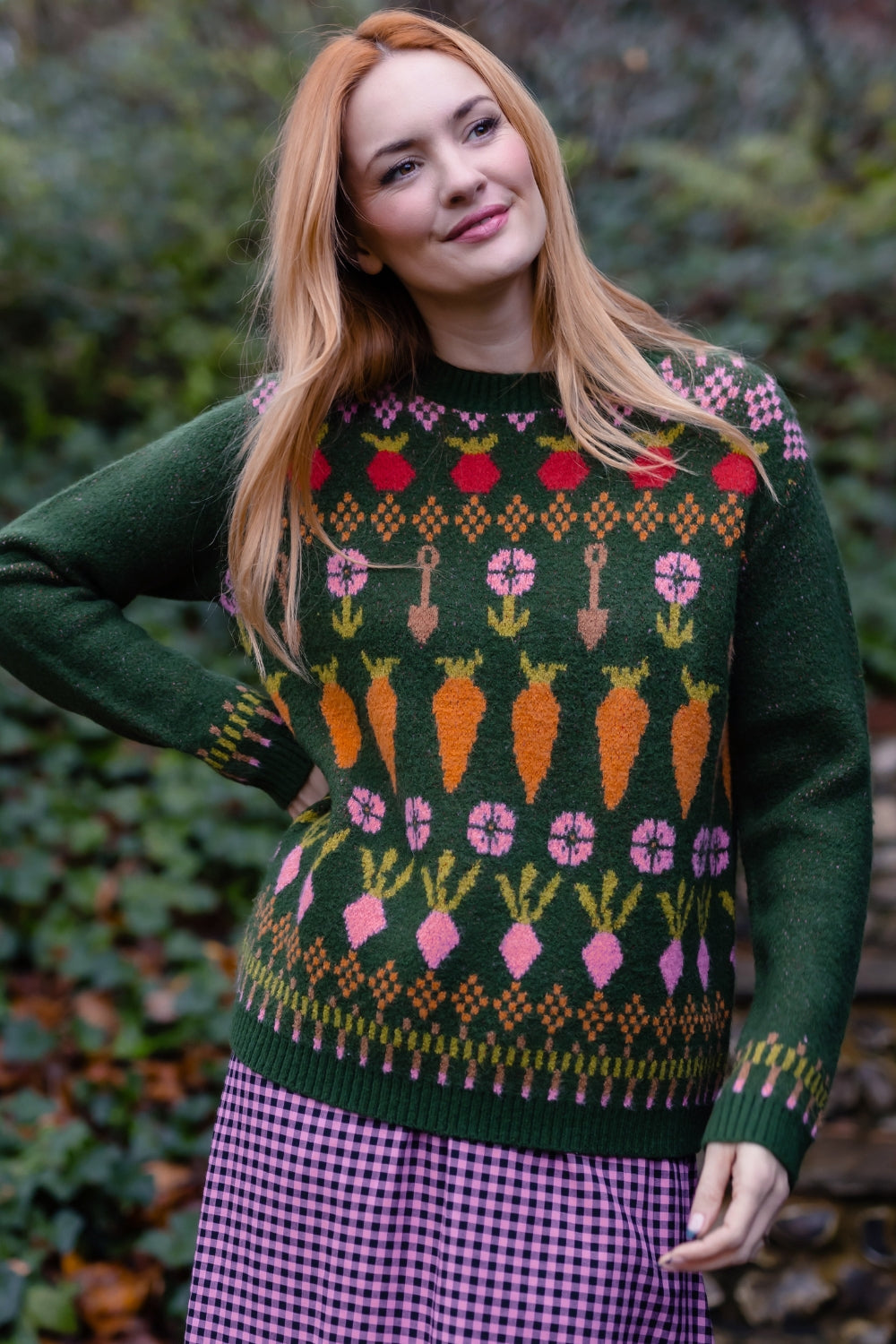 Laverne Jumper - Green Allotment