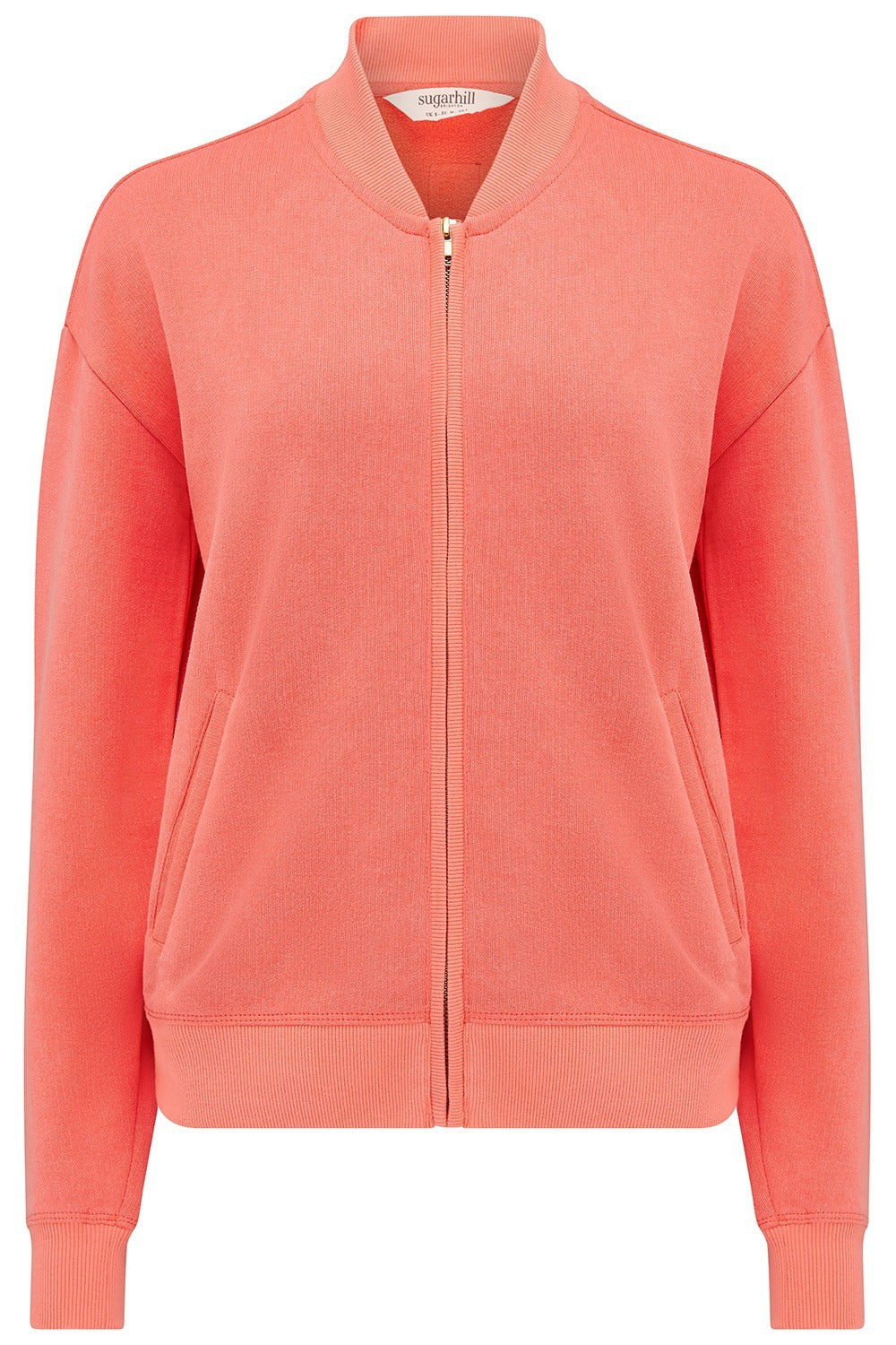 Coral pink jacket on a white background