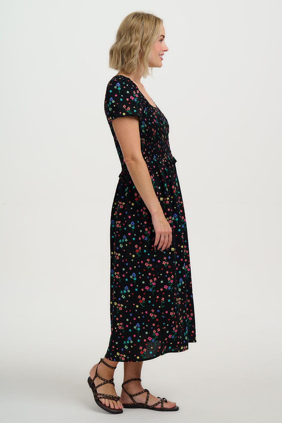 QUILL MIDI SHIRRED DRESS - SUGARHILL BRIGHTON - SS25 main image 1