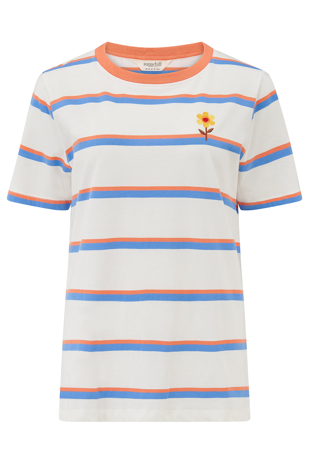 Striped t-shirt with anchor design on a white background