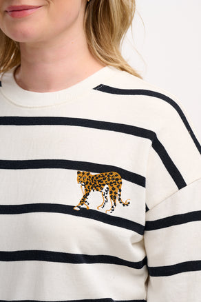 Sugarhill Lucia Off White Blue Pink Stripes Sweatshirt main image 0