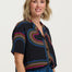 retro inspired shirt with colour stripes 