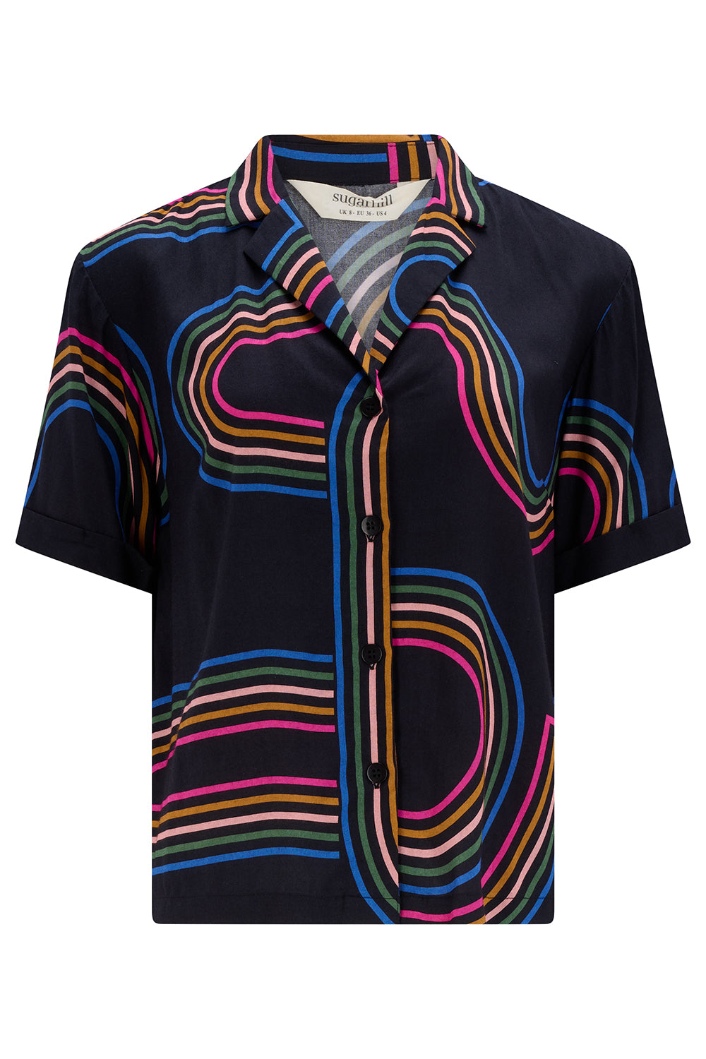 retro inspired shirt with colour stripes 