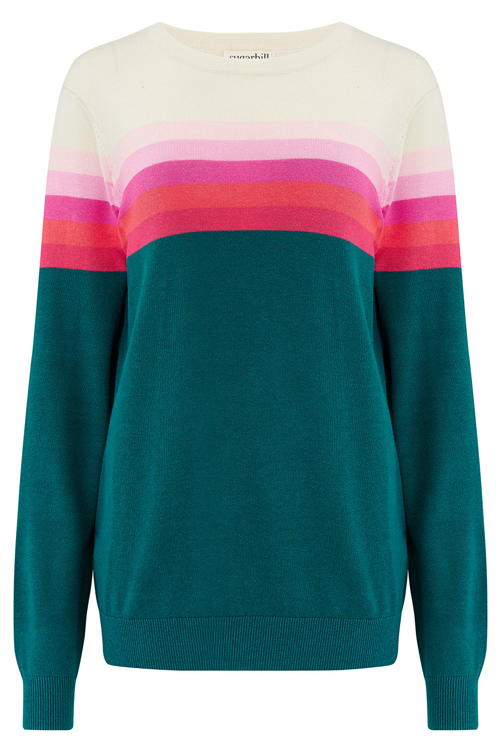 A teal stripe jumper 