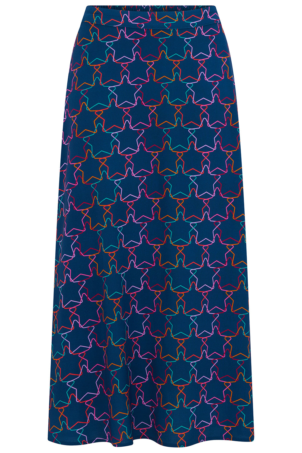 Blue skirt with star pattern on a white background