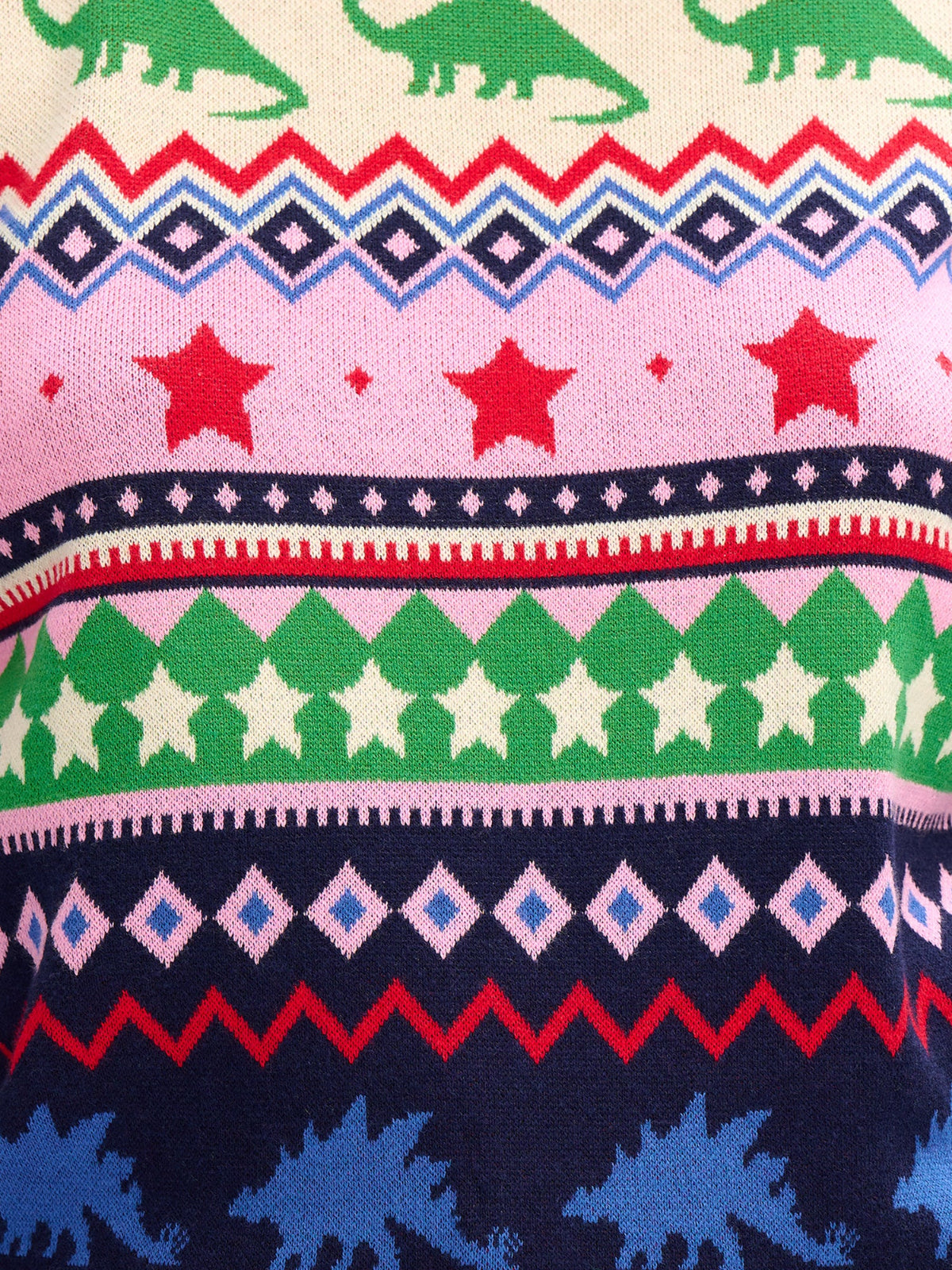 close up of fairisle jumper 