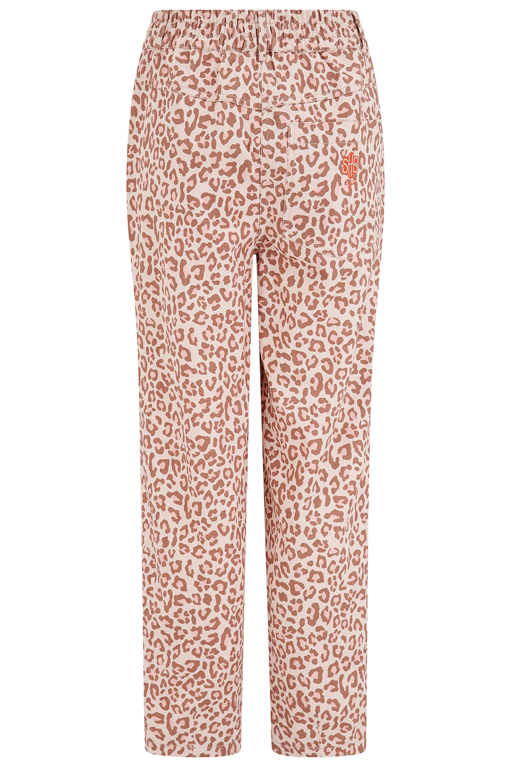 Leopard print pants on a white background