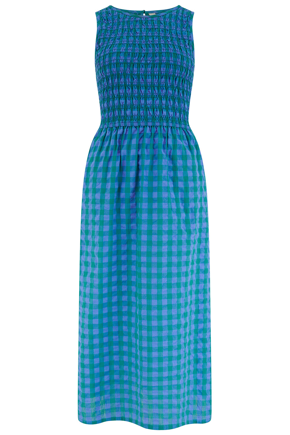Blue and green checkered dress