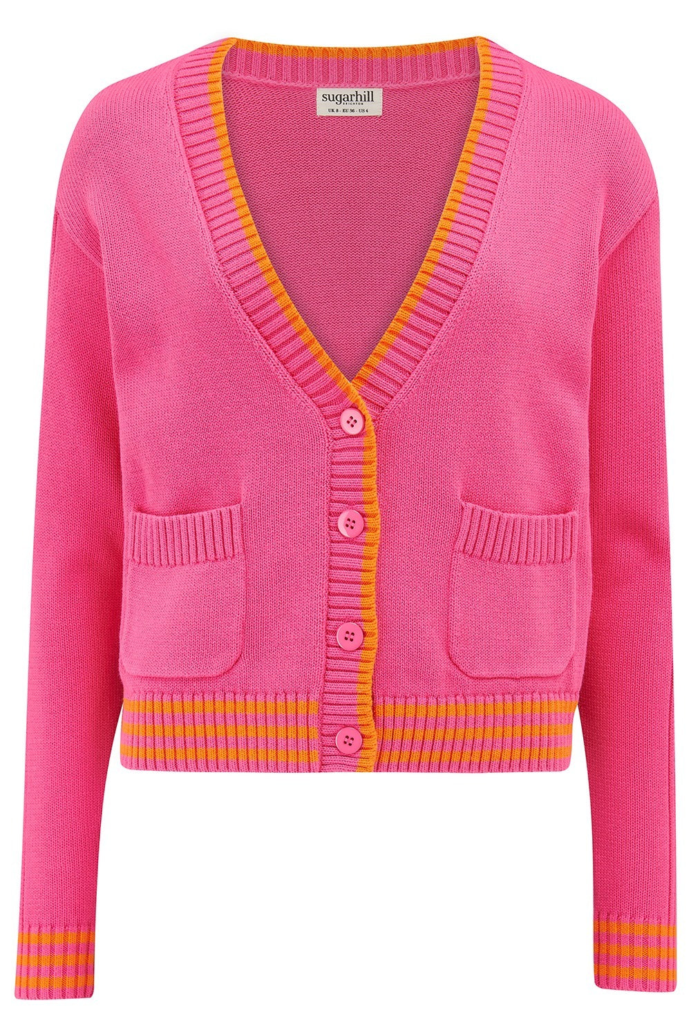 Sigourney Cardigan - Pink, Orange Highlights – Sugarhill Brighton