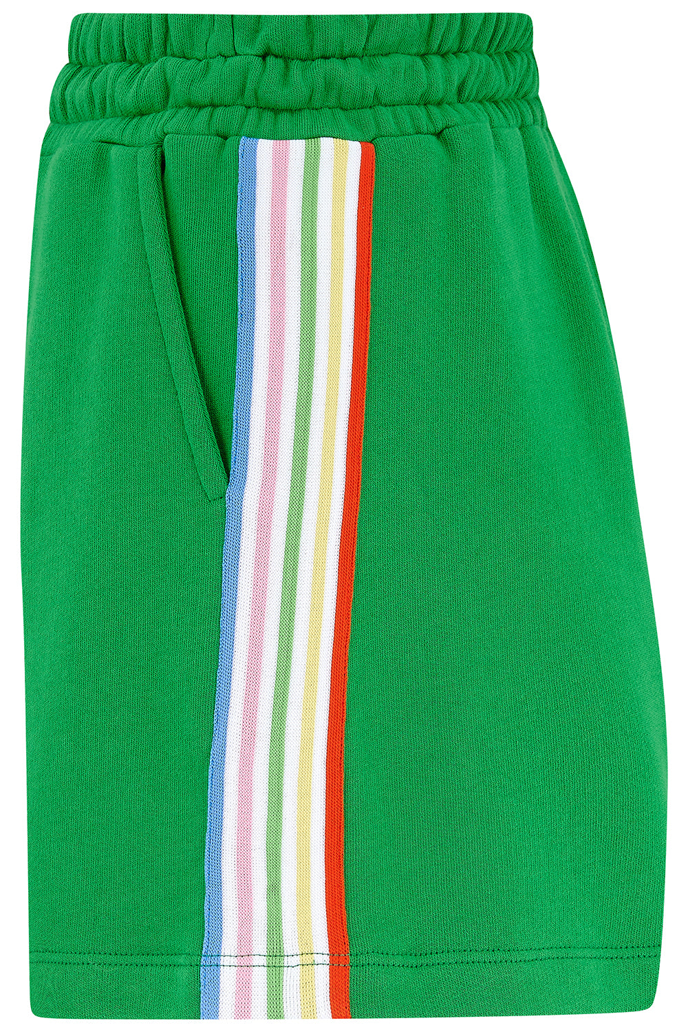 Green skirt with rainbow stripes on a white background