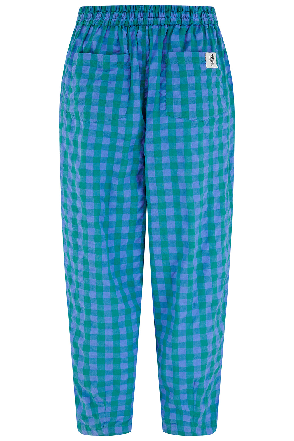 Ceckerboard barrel trousers 