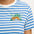 Maggie T-shirt - Blue/White, Tiger Embroidery
