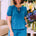 Thora Top - Blue & Green, Peacock Check