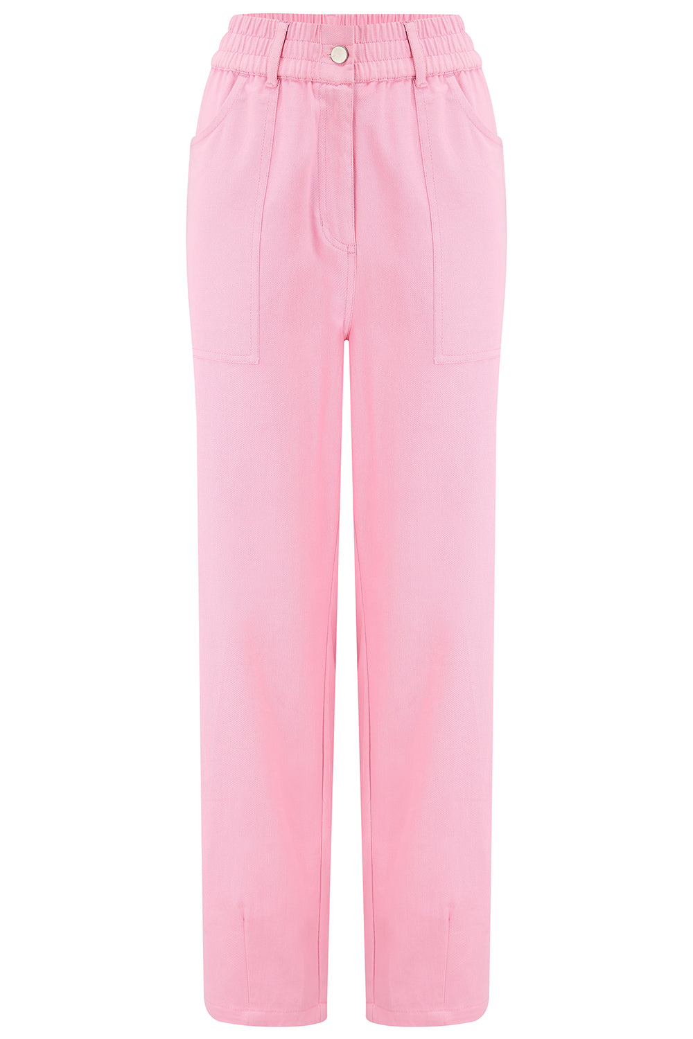 Pink Rowan trousers with a triple star pattern