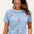 Maggie T-shirt - Off-White/Blue, Lobster Embroidery